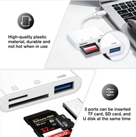 Lector de Tarjetas 3 en 1 Tipo C con Adaptador USB OTG para iPhone 14/13/11/12/X Pro, para Cámara de Cobre Puro