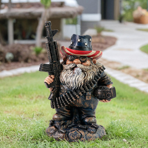 Figura de <span class=keywords><strong>Guerrero</strong></span> Enano de Camuflaje <span class=keywords><strong>Americano</strong></span> de Resina - Pieza Decorativa de Estilo Rústico Pintada a Mano para Decoración de Escritorio/Patio - Product Image 2