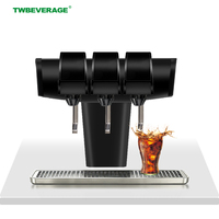 Distributeur de boissons gazeuses TWBEVERAGE commercial à 3 robinets, avec machine de refroidissement intégrée, pour sirops, sodas et colas froids