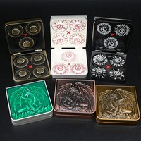Dés à micro-cadran 9 couleurs 7-en-1, boîte pliable portable, dés en métal pour joueur de D&D RPG de table