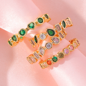Anelli di lusso con pietre preziose in oro retrò a forma di temperamento con dimensioni regolabili gioielli da donna spedizione gratuita - Product Image 4