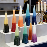 Ensemble cadeau de bougies Havdalah haut de gamme Traditionnel Fait à la main Multi-mèches Longue durée de combustion Décoratif Bougies juives de table debout pour Shabbat