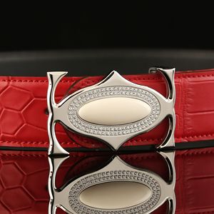 Ceinture formelle en cuir de crocodile pour hommes, luxueuse, faite à la main, avec boucle en acier sertie de diamants, ceinture haut de gamme de haute qualité - Product Image 5