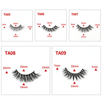 10 paires de faux cils 3D en forme de croix, recourbés en trois dimensions, en une seule pièce, vente en gros