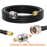 Câble coaxial RF à faible perte RG58 RG174 RG213 RG8X LMR240 LMR300 LMR400 N Mâle SMA UHF BNC Câble d'extension d'antenne personnalisé