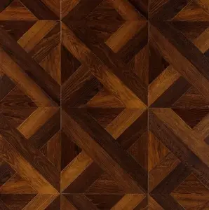 Versailles dark bordeaux brushed old design art parquet wood flooring