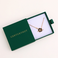 Boîte à bijoux en carton à tiroir coulissant avec logo personnalisé boîte à bijoux cadeau bracelet collier boucle d'oreille vert foncé