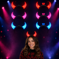 Serre-tête LED Festif Cornes de Diable Lumineuses Colorées Clignotantes pour Concerts, Raves, Halloween et Événements Costumés
