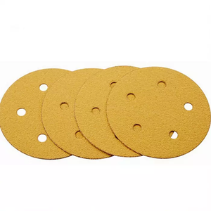 Disco de lija amarillo de fábrica Hoja abrasiva de gancho y bucle de óxido de aluminio para madera automotriz OEM/ODM compatible - Product Image 4