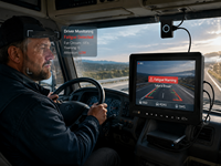 Système tout-en-un de caméra embarquée 4G AI Skywonder ADAS+DSM+BSD 360 °   Système de gestion de flotte avec vue panoramique, DVR pour véhicule, écran tactile 10,1 pouces