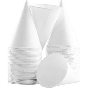 4.5 oz 6oz tek beyaz haddelenmiş jant kağıt kar konik koni/Shaved traş dondurma Sorbet su için içecek bardakları 200 ct