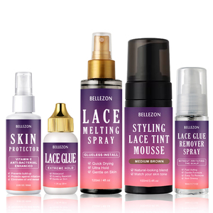 Kit d'installation de perruque à tenue <span class=keywords><strong>extra</strong></span> <span class=keywords><strong>forte</strong></span>, Mousse teintée pour lace, <span class=keywords><strong>Spray</strong></span> de fusion, Protecteur cutané, Adhésif pour perruque, <span class=keywords><strong>Colle</strong></span> et dissolvant pour lace - Product Image 1