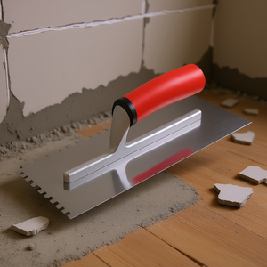 Truelle à carrelage en acier inoxydable à encoches carrées 10,9x4,4 pouces, qualité professionnelle, poignée ergonomique - Product Image 2