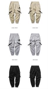 Nuovo stile <span class=keywords><strong>nero</strong></span> 100% cotone uomo Hip Hop pantaloni Cargo <span class=keywords><strong>con</strong></span> grande tasca personalizzata - Product Image 3