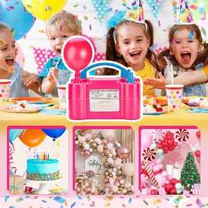 Bomba <span class=keywords><strong>de</strong></span> Aire Eléctrica <span class=keywords><strong>de</strong></span> 110V y 600W, Color Rojo Rosa, Inflador/Soplador Portátil <span class=keywords><strong>de</strong></span> Doble Boquilla para Decoración <span class=keywords><strong>de</strong></span> Fiestas - Product Image 4