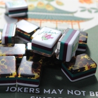 Mahjong américain de luxe gravé à 4 couches, Tapis de jardin Léopard Luxe, Cadeau artisanal haut de gamme