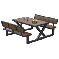 Meubles de restaurant durables et personnalisables pour la cafétéria scolaire, ensemble table et chaises, design européen moderne, construction en acier