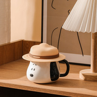 Tasse à café pour enfants, tasse à eau, tasses à lait pour le petit-déjeuner, tasses en céramique anime, nouvelles tasses à café mignonnes de dessin animé minimalistes avec poignée