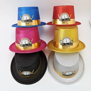 HLC ODM Sparkle Fun Party Headgear Decoración para adultos Colores surtidos Feliz Año Nuevo Carta Sombrero de copa Accesorios de vestido de fiesta - Product Image 5