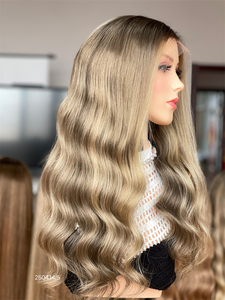 SHY HAIR Ash Blonde Balayage Lace Pelucas de cabello humano Glueless HD 13x5 Patch Lace Front Raw Virgin Pelucas de cabello humano para mujeres - Product Image 3