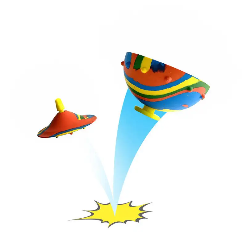 बच्चों का नया रचनात्मक हैंडहेल्ड मिनी इलास्टिक टॉप खिलौना जमीन पर उछल सकता है