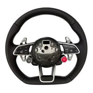 Avec bouton de démarrage R8 et volant en cuir semi-perforé pour <span class=keywords><strong>Audi</strong></span> A3 A4 A5 A6 C7 C8 Q3 Q5 Q7 4L SQ5 SQ8 TTRS - Product Image 1