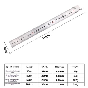 Tuosen Stahllineal 30 cm Stahlmaßband 1 m Metalllineal Zeichenwerkzeug Doppelseitiges Edelstahl-Lineal Hergestellt in China - Product Image 3