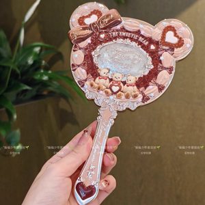 Specchietto Portatile Flower Knows Sweet Little Bear, Colore Marrone Caramello, Stile Rococò per Ragazze - Product Image 2