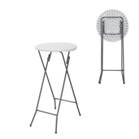 Ensemble table et chaises pliantes en plastique HDPE léger et portable pour usage hospitalier, extérieur, restaurants et parcs, avec structure en acier