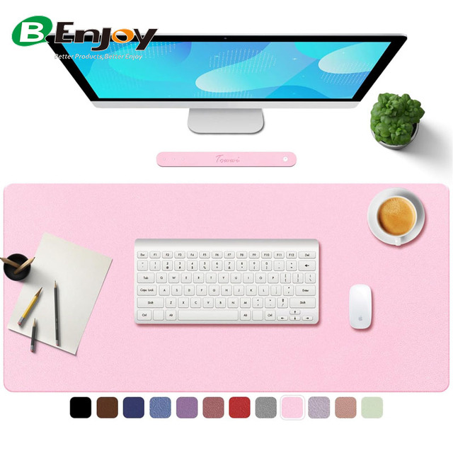 Stitched Edge PU Leather Mouse Pad Custom Size Waterproof Gaming Desk Mat