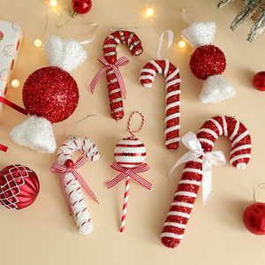 Ornement de Noël en forme de sucette, décoration d'arbre de Noël, pendentif de scène de vacances, accessoire de sucette, modèle de guimauve - Product Image 3