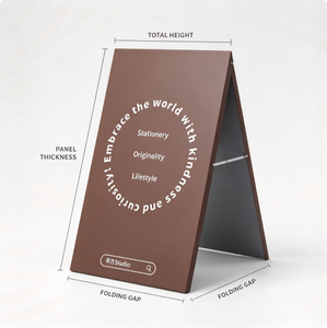Lichtgewicht dubbelzijdige opvouwbare A-frame displayrekken, stevige reclamehouder voor retail, café, promotie en reclame. - Product Image 4