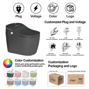 WC Smart di Lusso a Forma di Uovo, Stile Giapponese, Colore Nero, con Scarico a S, Telecomando Automatico, Set Completo per Bagno - Product Image 3