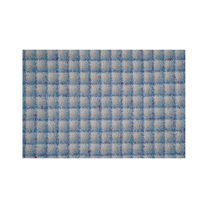 Tissu Tweed Fantaisie Coréen Haut de Gamme, Motif Bouclé Vichy Ivoire et Bleu Ciel, Textile Tissé Personnalisé OEM & ODM - Product Image 2