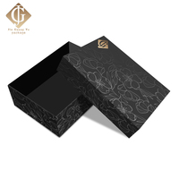 Luxuriöse Geschenkbox mit Magnetverschluss aus schwarzem und pinkfarbenem Karton mit individuellem Logo für Parfüm, Schuhe und Kleidung