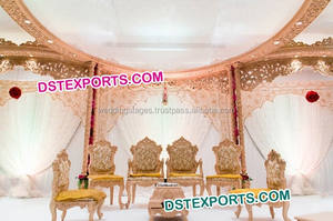 เก้าอี้ Mandap สไตล์ Paisley สำหรับงานแต่งแบบมีสไตล์,เก้าอี้แขกสีขาวสำหรับงานแต่งงานแบบอินเดียดีไซน์ใหม่เก้าอี้ Mandap แบบใบไม้สีขาวปารีส - Product Image 5