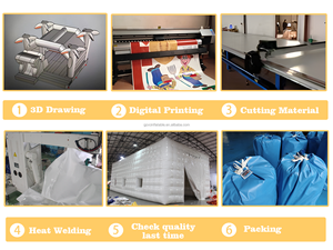 خيمة نادي ليلي قابلة للنفخ محمولة من البلاستيك الأسود PVC للفعاليات التجارية والحفلات في الفناء الخلفي مع إضاءة LED للديسكو - Product Image 6