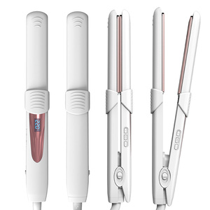 مكواة شعر كهربائية جديدة ثلاثية الأبعاد بتصميم عائم ودوران 360 درجة، 2 في 1 للتمليس والتجعيد مع شاشة لعرض درجة الحرارة للاستخدام المنزلي - Product Image 1