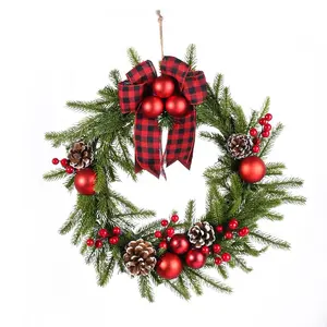 Christmas PE wreath hanging window rattan nut door hanging decorative Christmas wreath