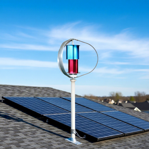 Sistema de Energía Híbrida Eólica y Solar Tipo Q de 800W 12v 24v para Vida Fuera de la Red, <span class=keywords><strong>Turbina</strong></span> Eólica Vertical con Imán Permanente, Salida de 220v - Product Image 1