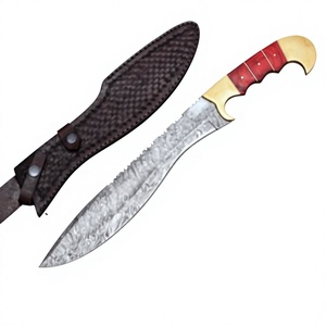 มีดโบวี่สำหรับล่าสัตว์ รุ่นพรีเมียม LEGACY BLADES เหล็กดามัสกัสเกรดอุตสาหกรรม ปลายมีดแบบ Drop Point ด้ามไม้ ใบมีดหยักคม ใบมีดแบบ Fixed Blade ผลิตตามแบบ OEM - Product Image 1