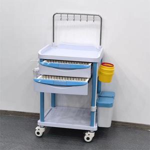 Ziekenhuismeubilair 5 Lades Medische Anesthesie Trolley Plastic Nood Trolley Infusiepomp Trolley - Product Image 3