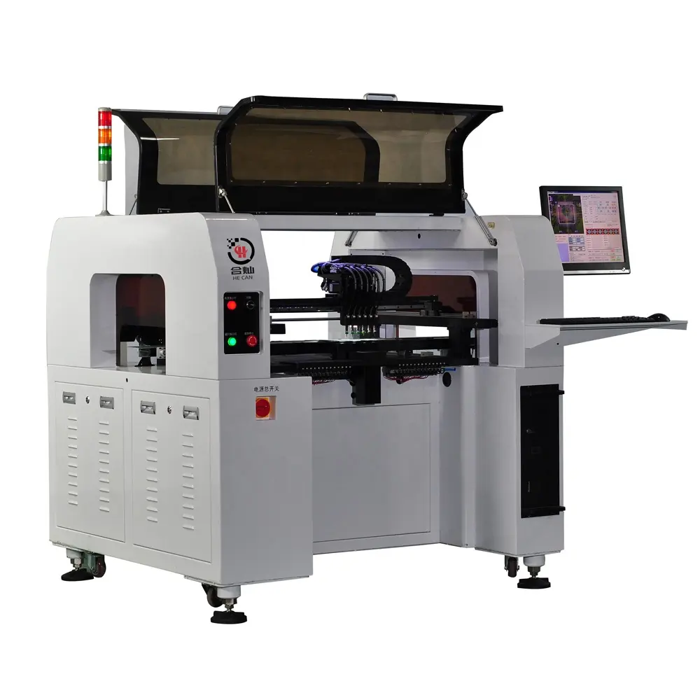 Hoge Precisie Smt Chip Mounter H6 Met Slijpmolenaar 6 Plaatsing Koppen Lage Kosten Pcb Machine Handmatige Kleine Pnp Machine