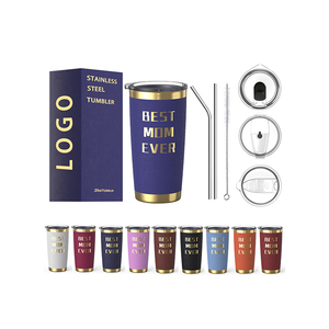 Ly giữ nhiệt in logo tùy chỉnh 20oz, thép không gỉ, chân không cách nhiệt hai lớp, mạ ion vàng, thiết kế tùy chỉnh 1:1 - Product Image 1