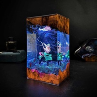 Lampe en résine micro-paysagère Zoro à trois lames, best-seller transfrontalier, avec figurine à fumée bleue lumineuse, comme veilleuse d'ambiance