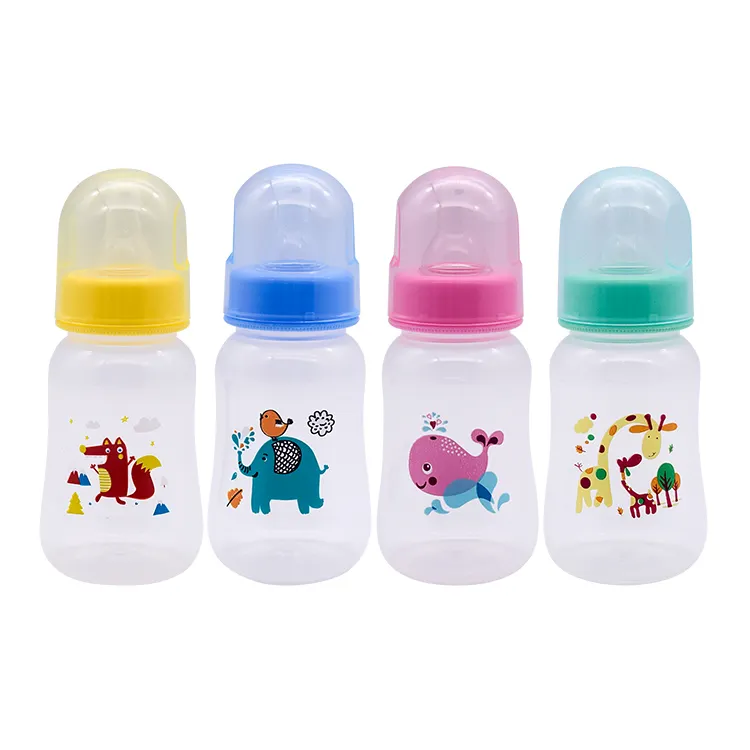 Botol Susu Bayi, Grosir BPA Gratis PP Botol Makan Bayi 120Ml 4 Oz Standar Leher Silikon Puting Bayi