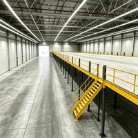 HONGXIN Étagère de mezzanine robuste sans boulons en acier laminé à froid, revêtement poudré, protection contre la corrosion, réglable, 2/3 niveaux, 1000 kg/m²