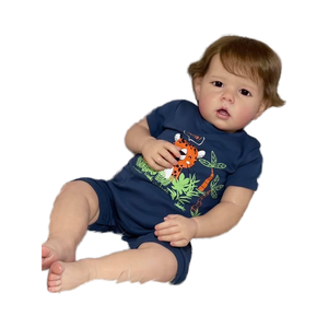 Muñeca <span class=keywords><strong>Reborn</strong></span> de silicona de estilo <span class=keywords><strong>vintage</strong></span> de 20 pulgadas con atuendo retro y extremidades articuladas para regalo de posabilidad para niñas - Product Image 2