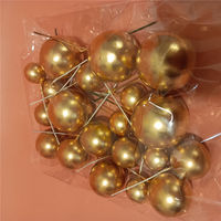 Décoration de gâteau, fausses boules de mousse de tailles variées, 2 cm, 2,5 cm, 3 cm, 4 cm, 20 pièces, boules noires, dorées, argentées, roses pour gâteau d'anniversaire