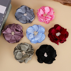 Accessoires pour cheveux en tissu tricoté à la main, style coréen, fleurs 3D en tissu rose, pour bijoux DIY, couronnes et guirlandes de mariage - Product Image 1
